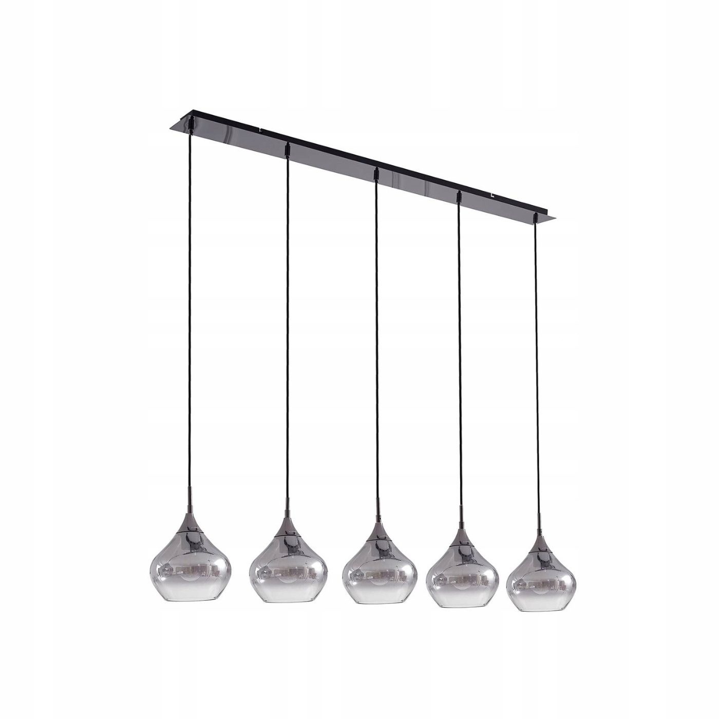 Lampa wisząca Lucande Jarven, 5-punktowa, czarny, szkło