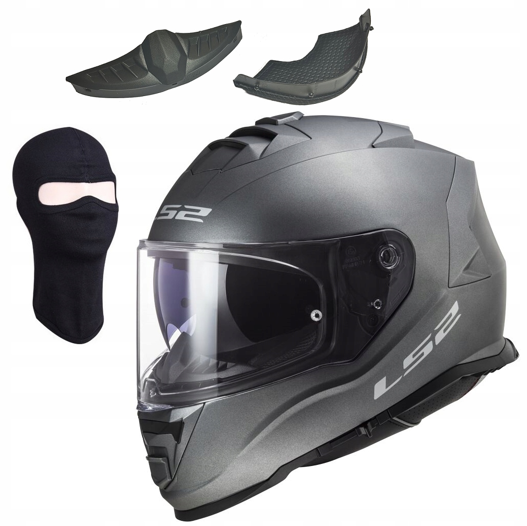 LS2 FF800 Storm II Solid Matt Titanium integrálna prilba s mixom XXL Zadarmo