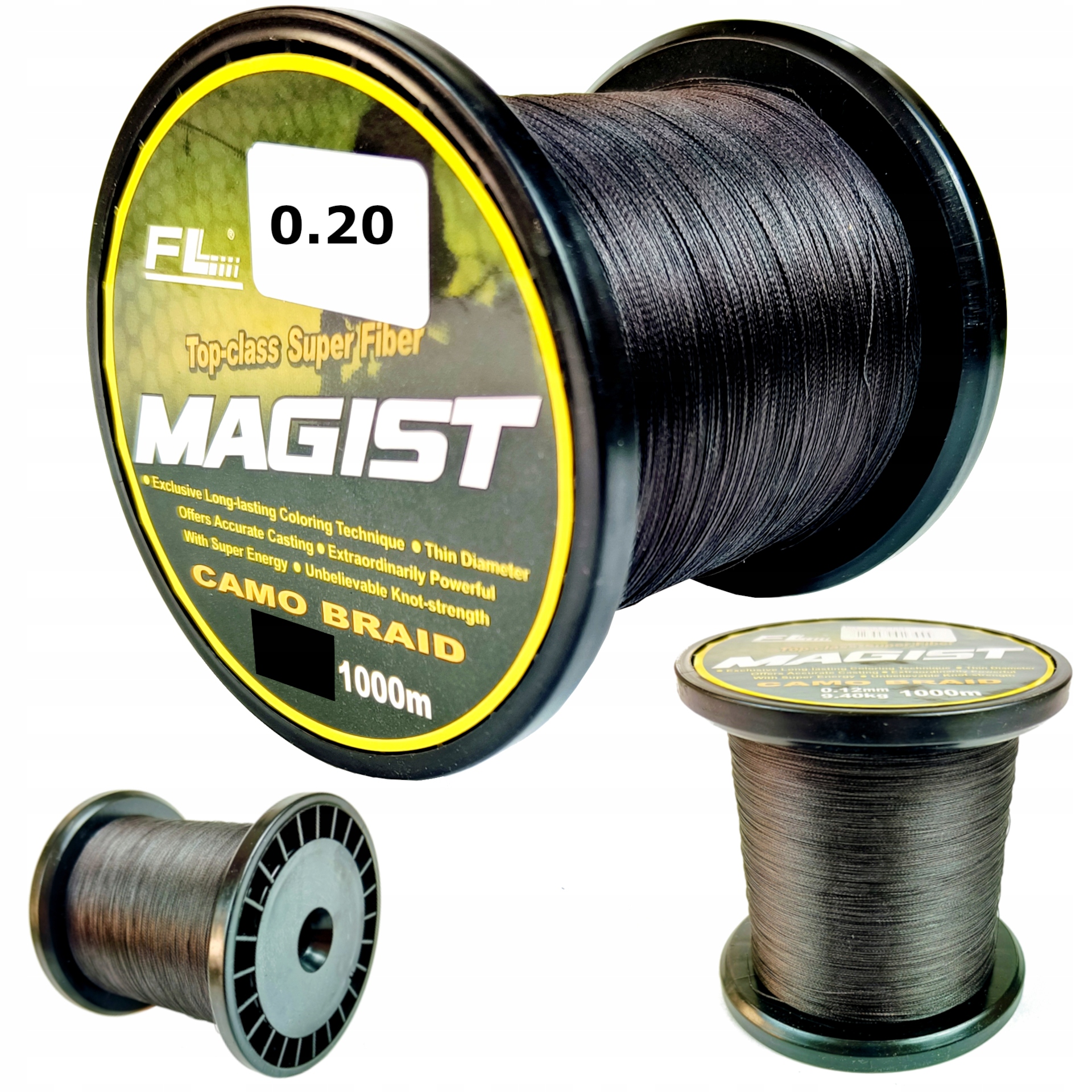 Plecionka Wędkarska Fl Magist 0,20 mm 1000m Czarna