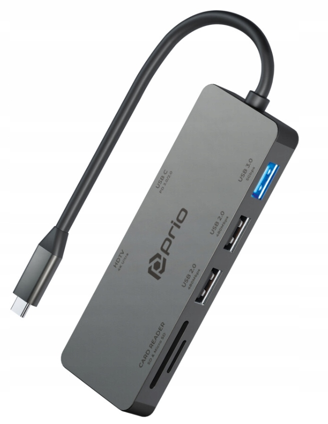 Víceportový adaptér Usb typ-C 7 v 1 Hub Adapter Hdmi Pd 4K Sd