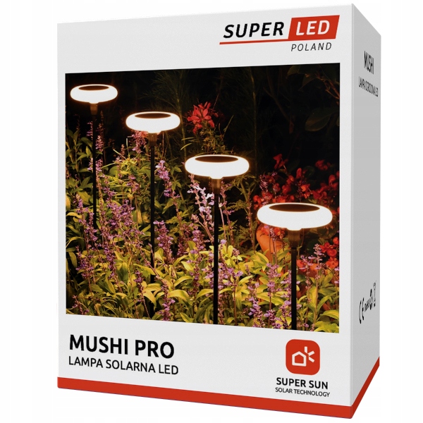 4x Solární lampa Led zahradní zapichovací lampa 76 cm Lampičky Houby 3000K