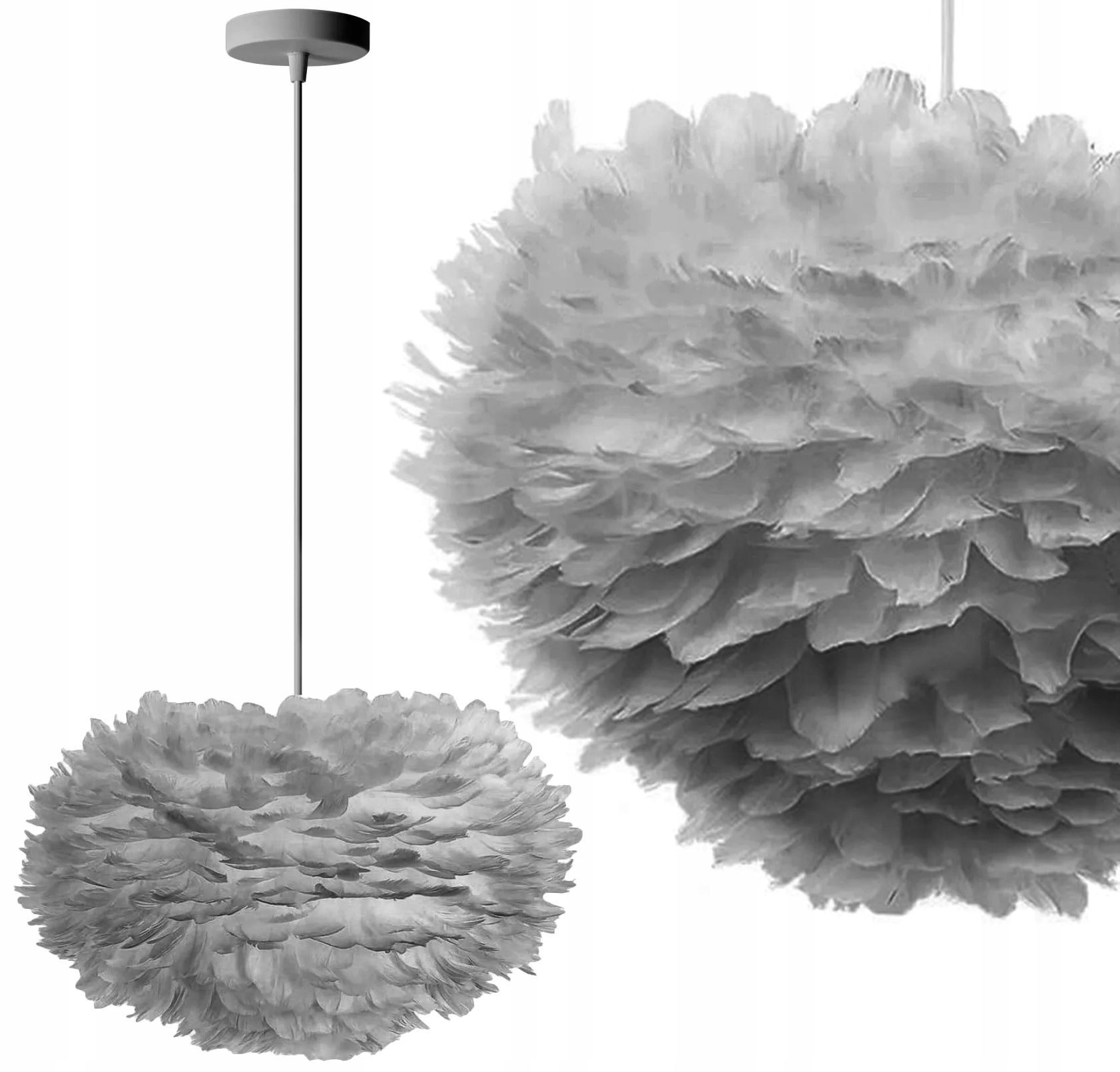 Lampa Sufitowa Wisząca Glamour Z Piór Nordic