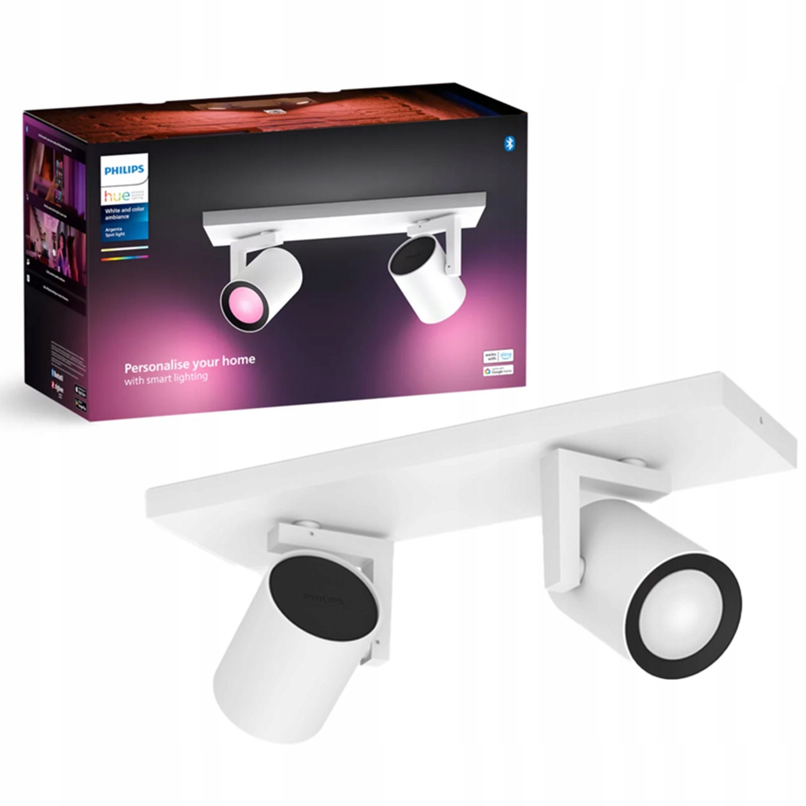 Philips Hue White and Color Ambiance Argenta lampa 2x4,2W Bluetooth Zigbee