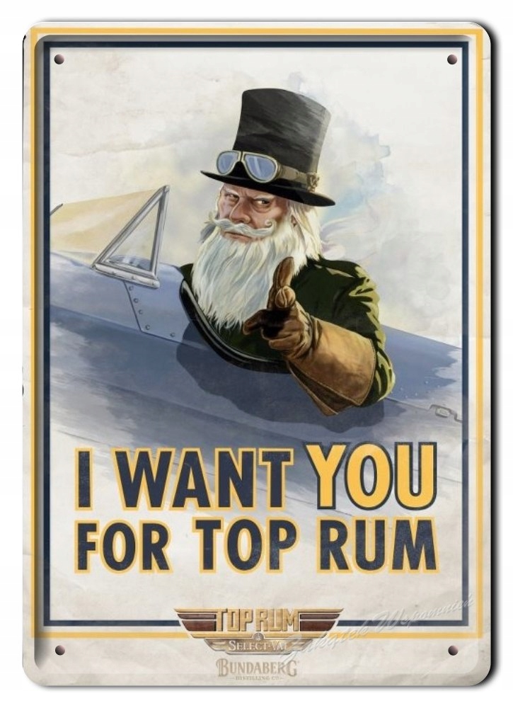 Rum Metalowy Szyld Obrazek Vintage Retro #02181