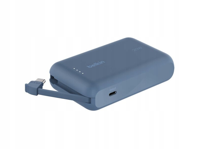 Belkin BPB021HQBL 10000mAh, 20W, Wbudowany kabel USB-C, Niebieski