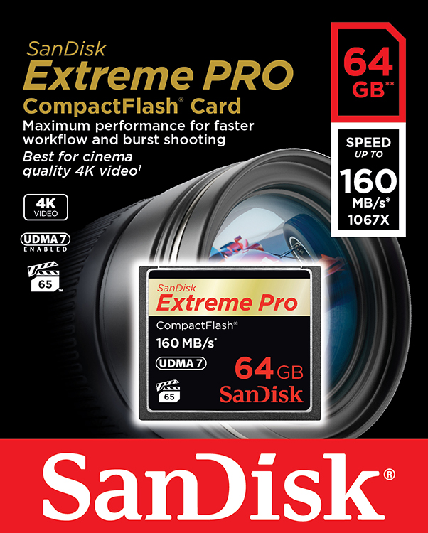 Sandisk 64 Gb Compact Flash Extreme Pro Cf 160MB/s