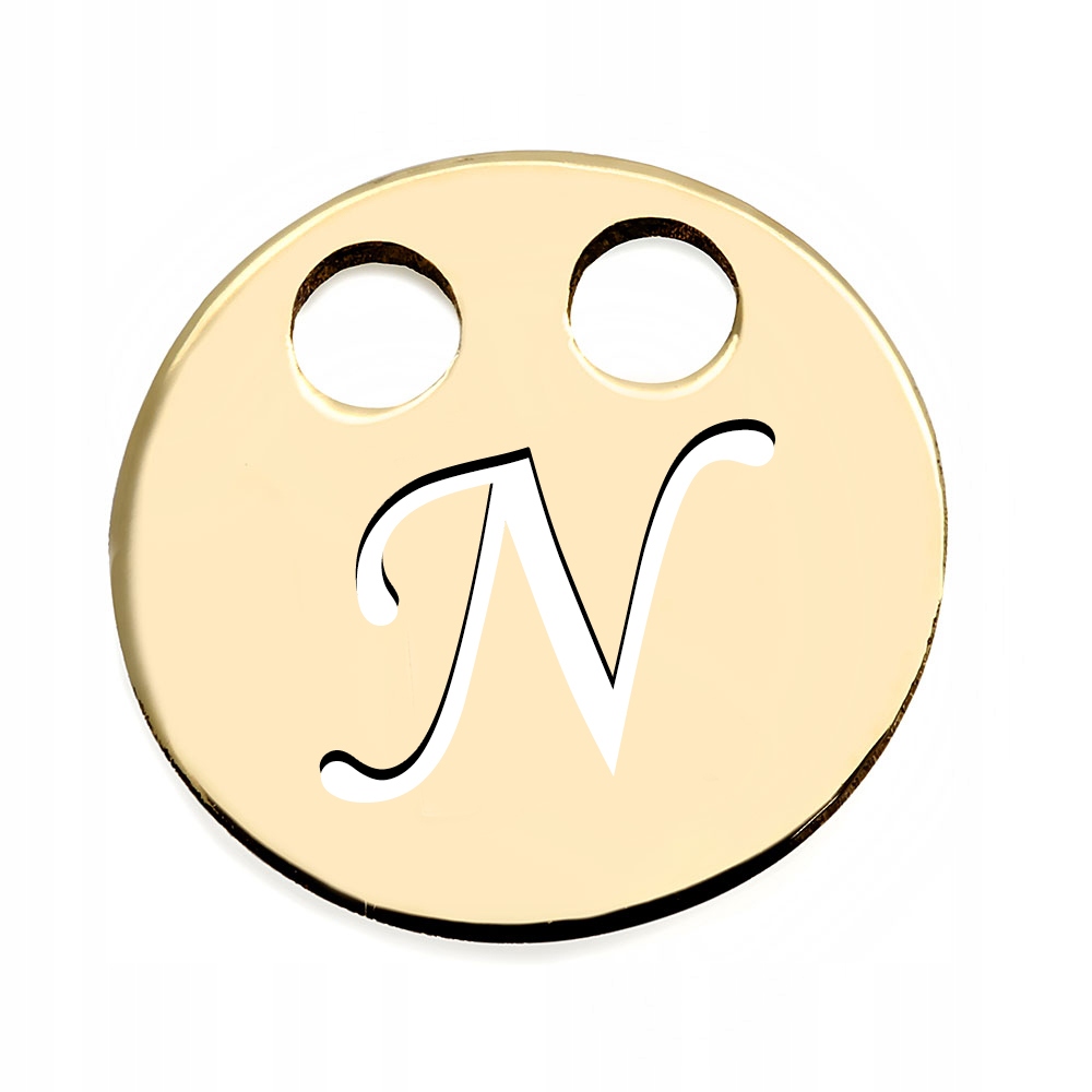 

Złota zawieszka 585 kółko literka N do celebrytki