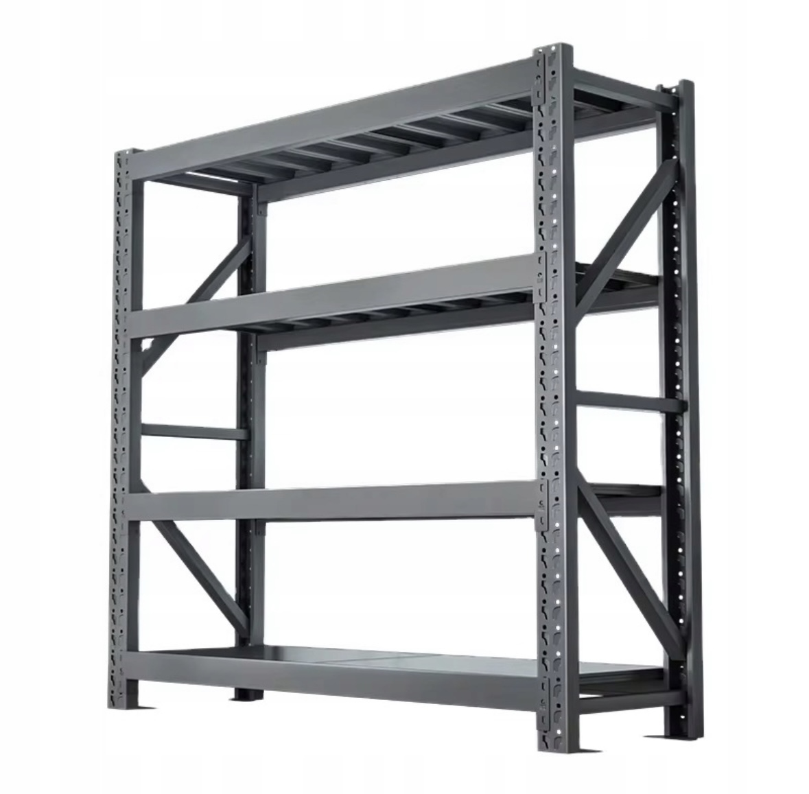 Kovový skladový regál 4-policový, 4-policový, 300 kg na poličku, podstavný