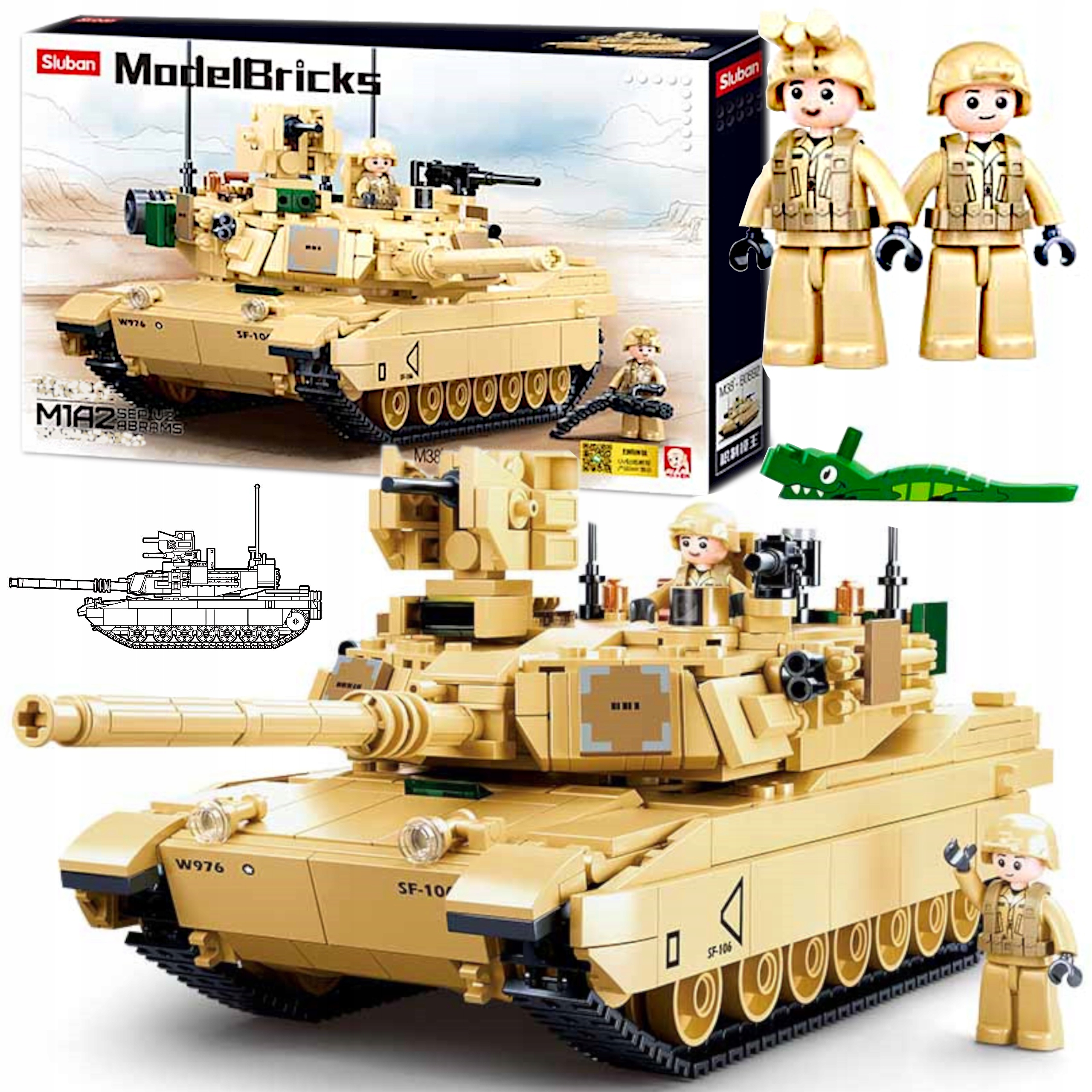 

Klocki Abrams M1A2 Amerykański Czołg Wojsko Armia