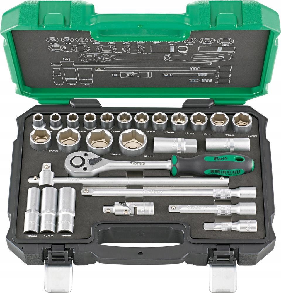 Sada nástrčiek 1/2" príslušenstvo 27ks Fortis (4240681200)