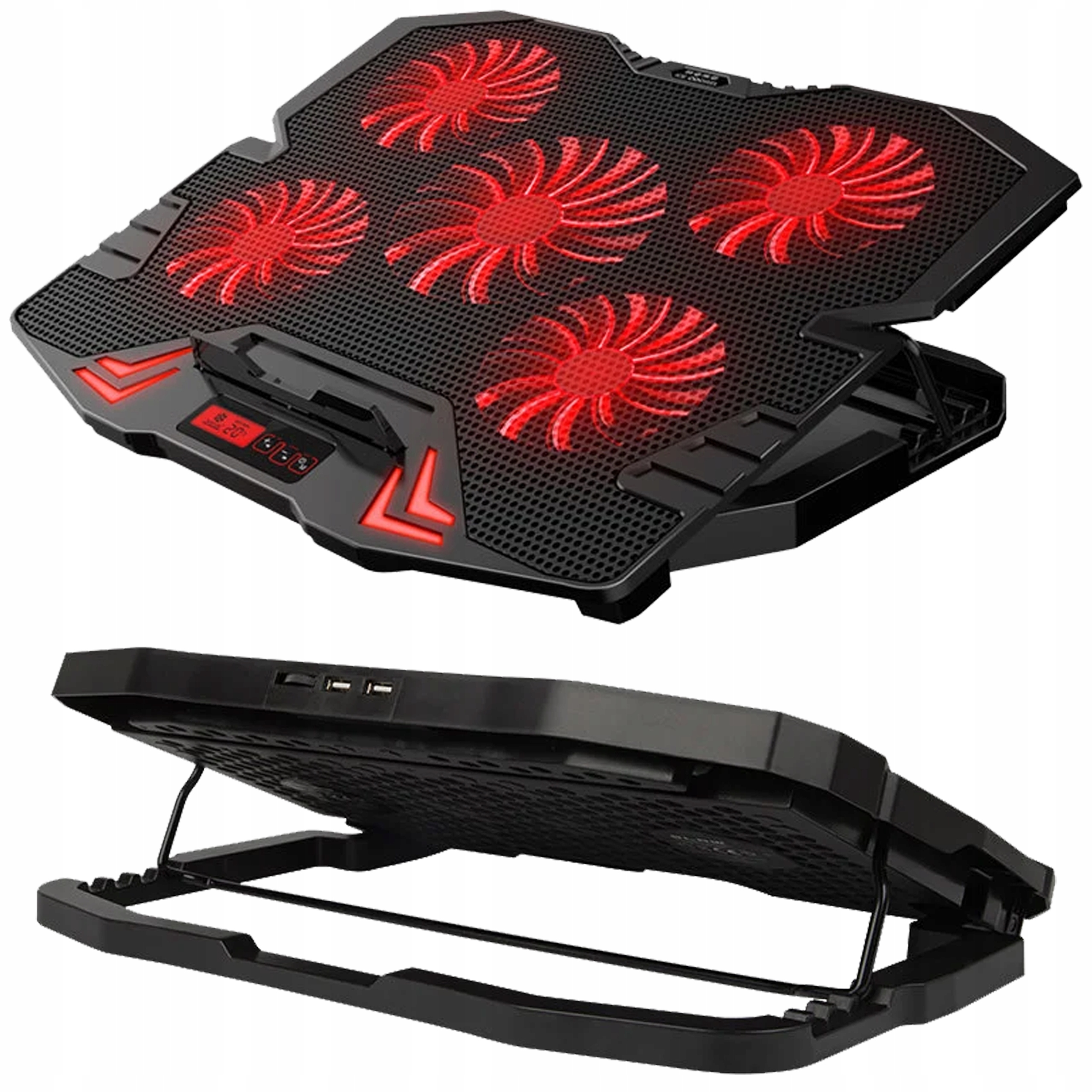 MOCNA PODSTAWKA PODKŁADKA CHŁODZĄCA POD LAPTOPA Z WYŚWIETLACZEM LED 9-17"