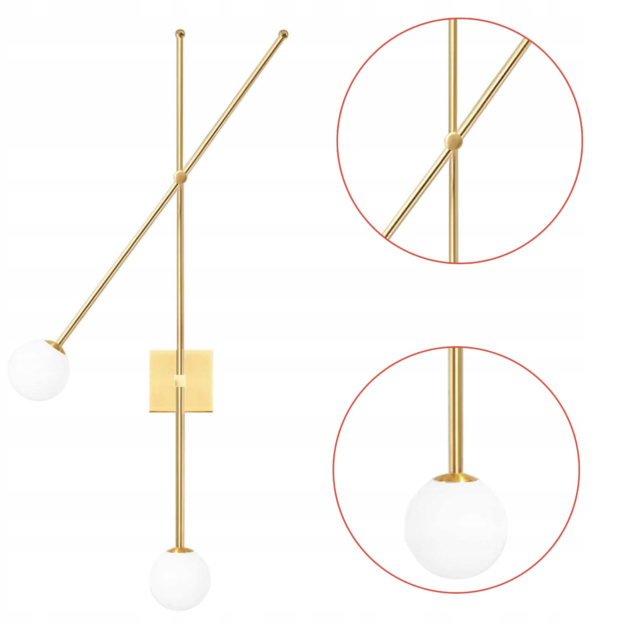 Nástenné svietidlo Zlaté dvojité 100 cm Nástenná lampa APP1594 do obývačky Zlatá