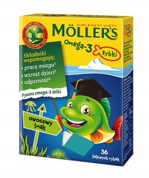 MOLLERS'S OMEGA-3 RYBKI: SMAK OWOCOWY 36 żelek (7070866026110) • Cena ...