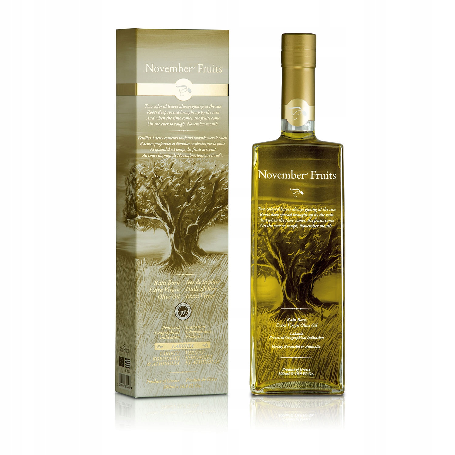 Levně Řecký extra panenský olej November Fruit 500 ml Premium Lakonia Sparta