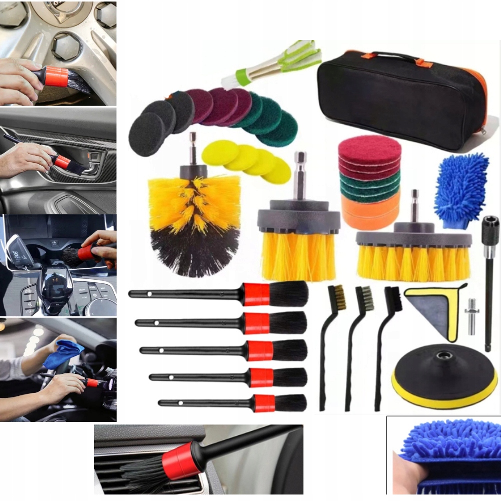Set Detailing Auto 39e Pro Čištění Auta Vylepšený Kartáč Pady
