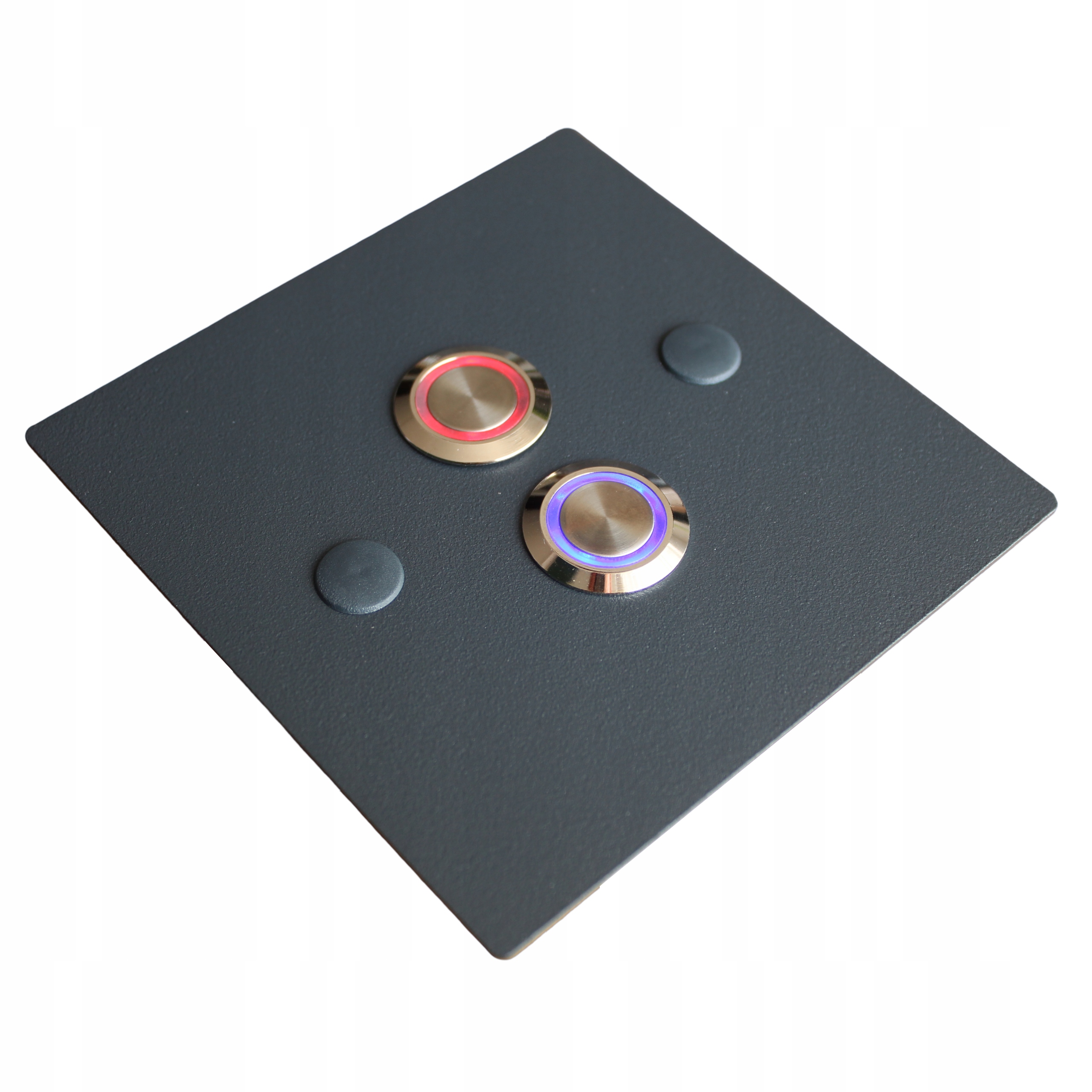 Dvojitý tlačítkový zvonek domofonu Kovový Led 9/12/24/230V 10x10 antracit