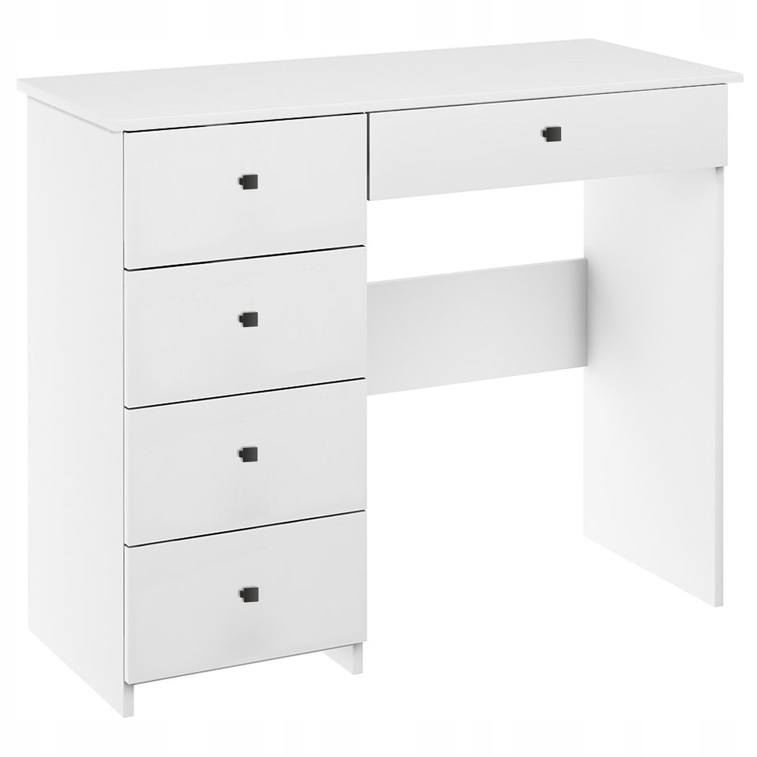 BIURKO V BIAŁE Z SZUFLADAMI POD LAPTOP STOLIK Głębokość mebla 45 cm
