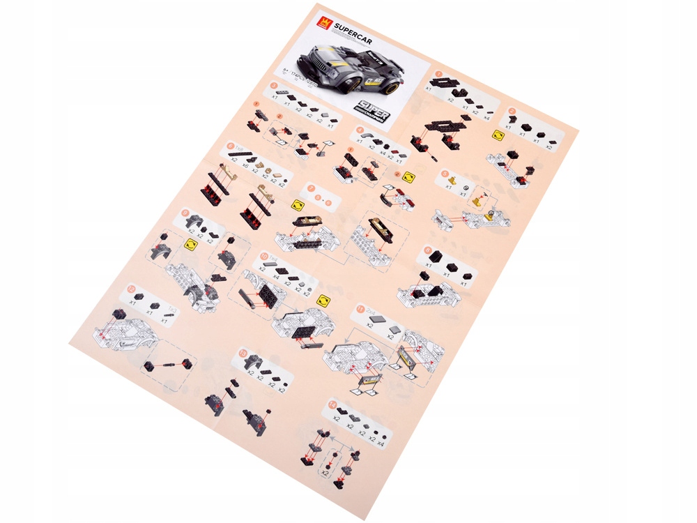 KLOCKI TECHNICZNE AUTO WYŚCIGOWE DO SAMODZIELNEGO MONTAŻU 174 EL. + GRATIS Marka Jokomisiada