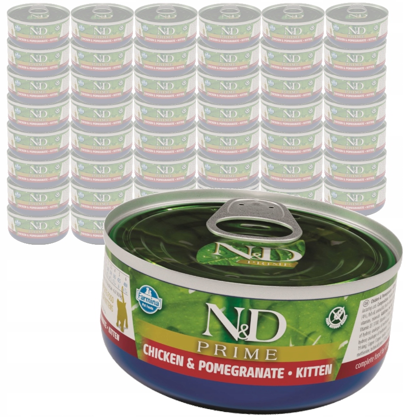 Levně Farmina N&d Prime Kitten 48x70g Vlhké Krmivo pro koťata Kuře s granátovým jablkem