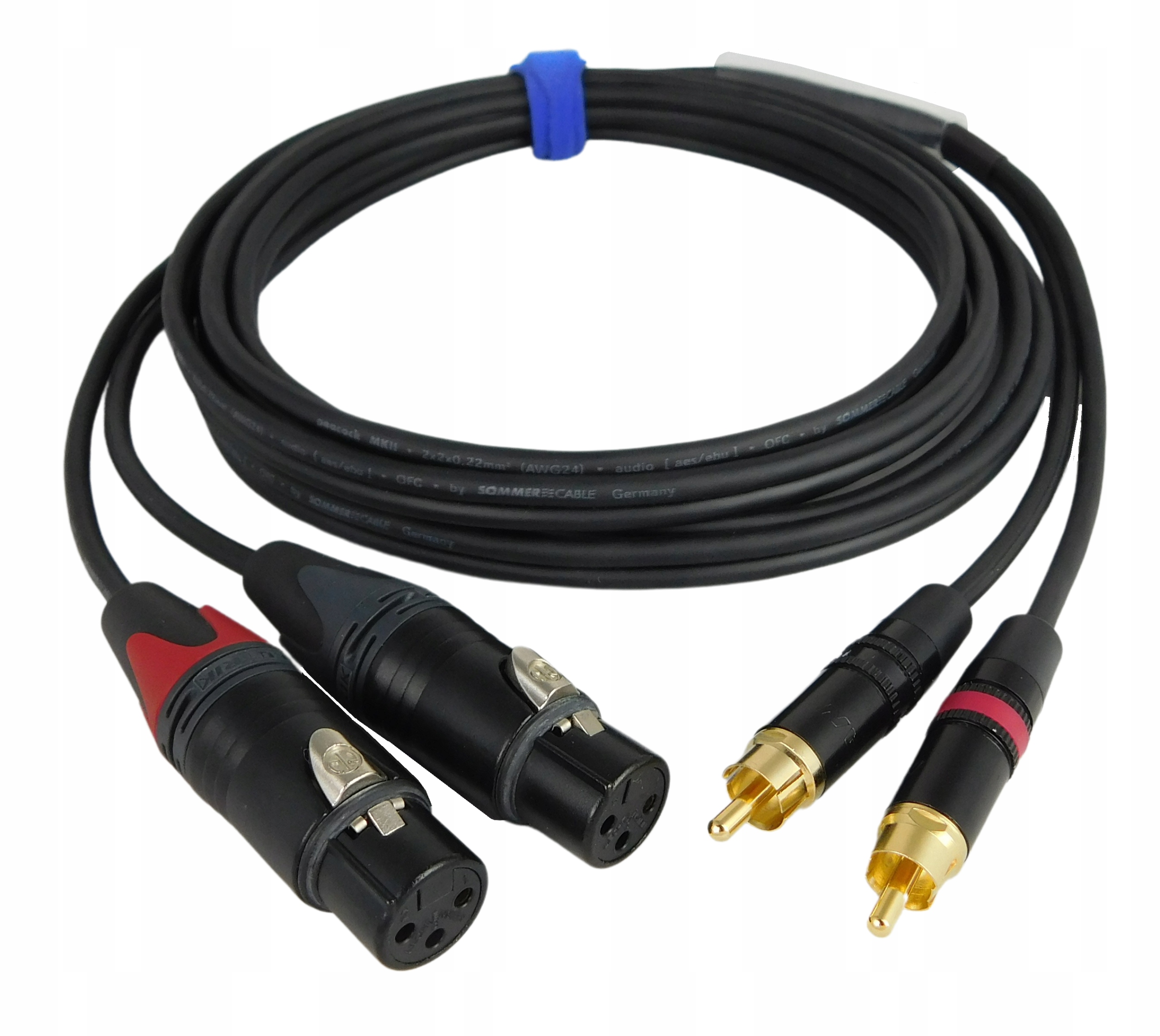 Sommer Peacock 2xXLR Ženské 2xRCA Neutrik 1 m
