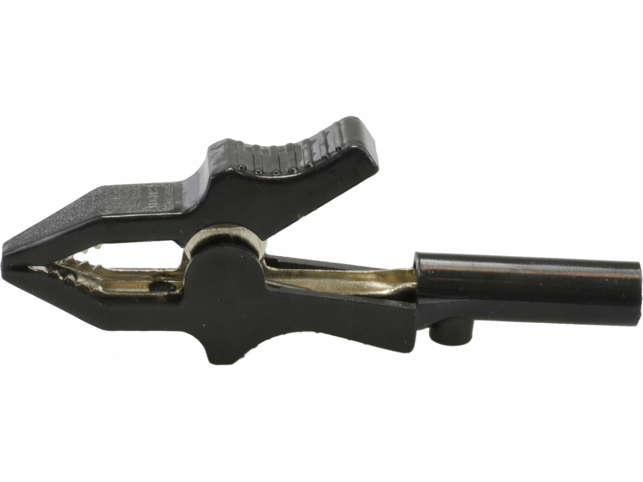 Krokodylek izolowany z gniazdem banan czarny 80mm Rodzaj krokodylek