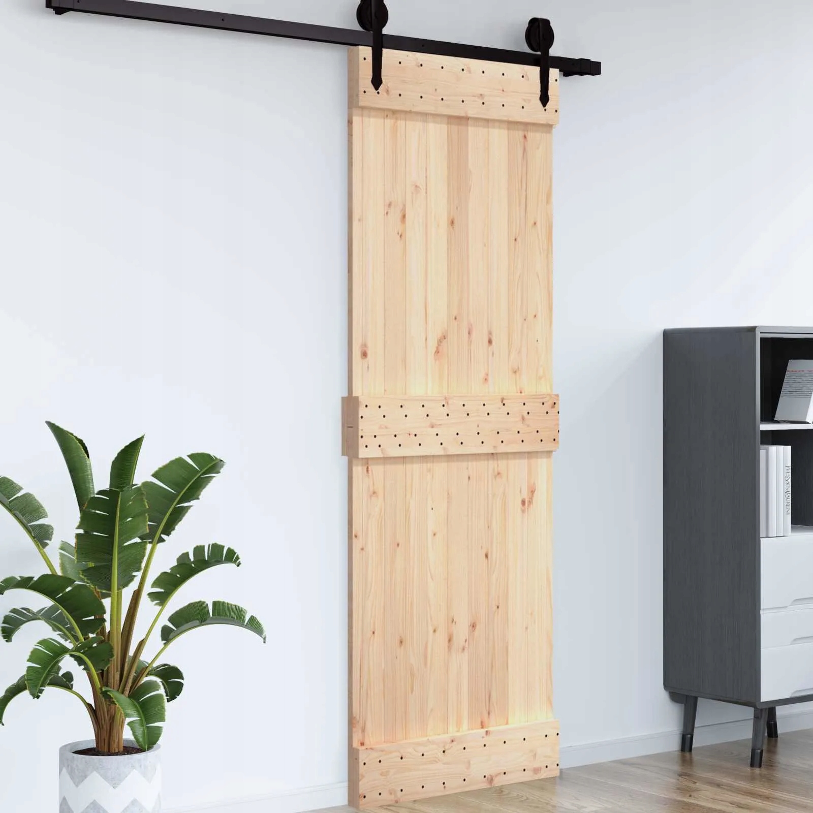 vidaXL Dveře Narvik Přírodní 85 x 210 cm Masivní borové dřevo
