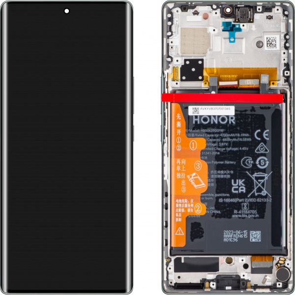 Org Wyświetlacz LCD ramka bateria dotyk do Honor 70 Zielony
