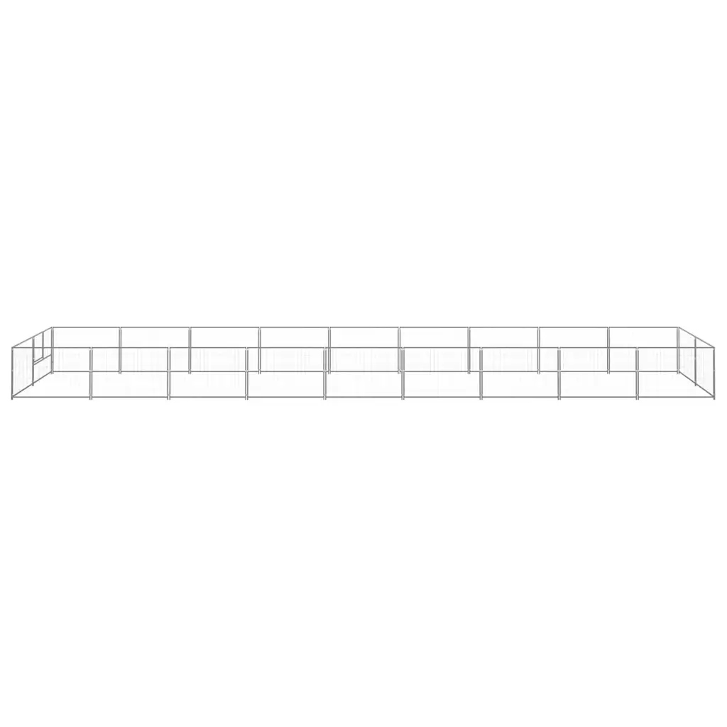 Levně vidaXL Kotec pro psa, stříbrná, 18 m², ocelová
