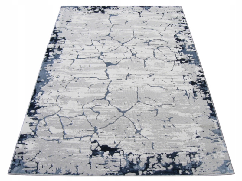 Dywan Glamour Szaro Niebieski Granatowy Marmur 200x290 Połysk Około 2X3