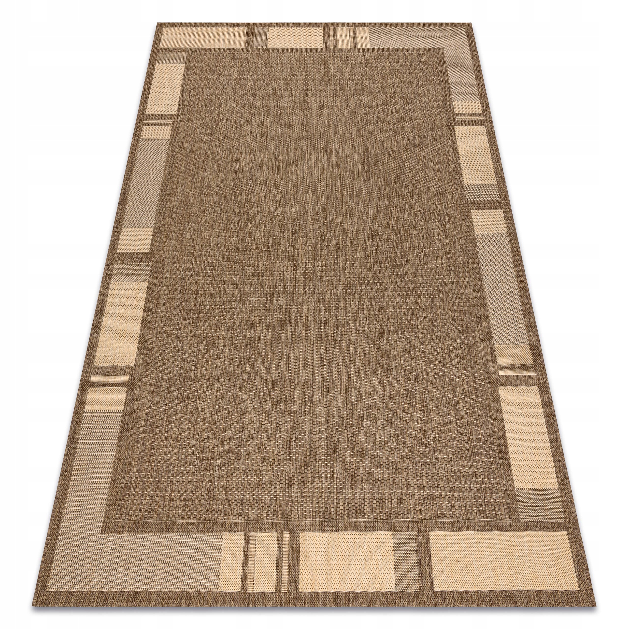 Dywan Sznurkowy 160x230 cm Ramka beż/brąz #DEV333