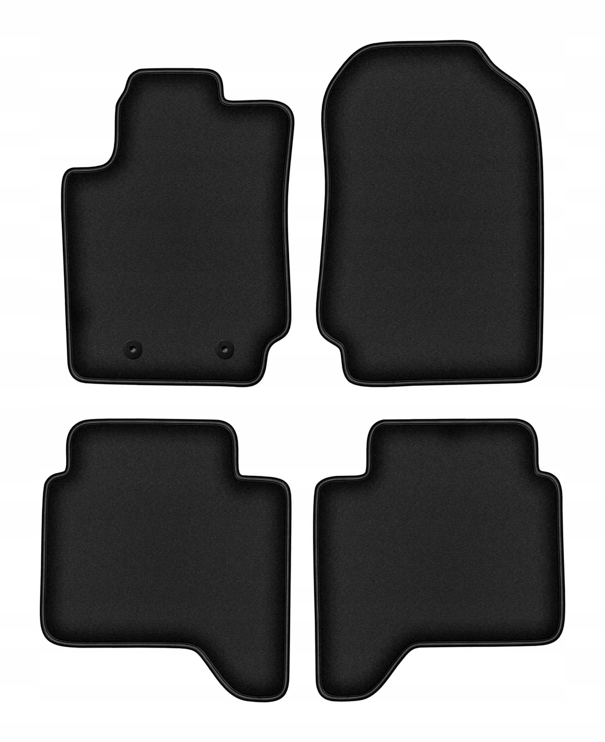 Velúrové koberčeky pre Ford Ranger 2012-2019 komplet Durban čierne 4 ks