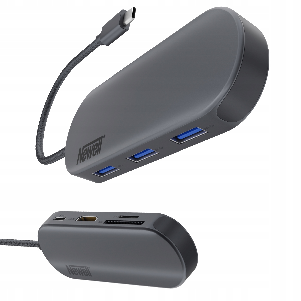 Newell Hub Usb 3.0 Rozdzielacz Rozgałęźnik Usb-c Hdmi 4K Czytnik Kart Sd