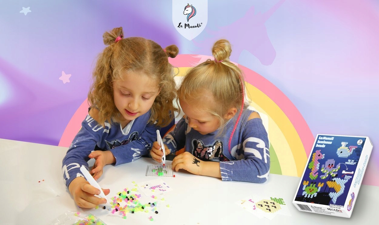 Koraliki do prasowania ŚWIECĄCE La Manuli 5 Wzorów Wiek dziecka 6 lat +