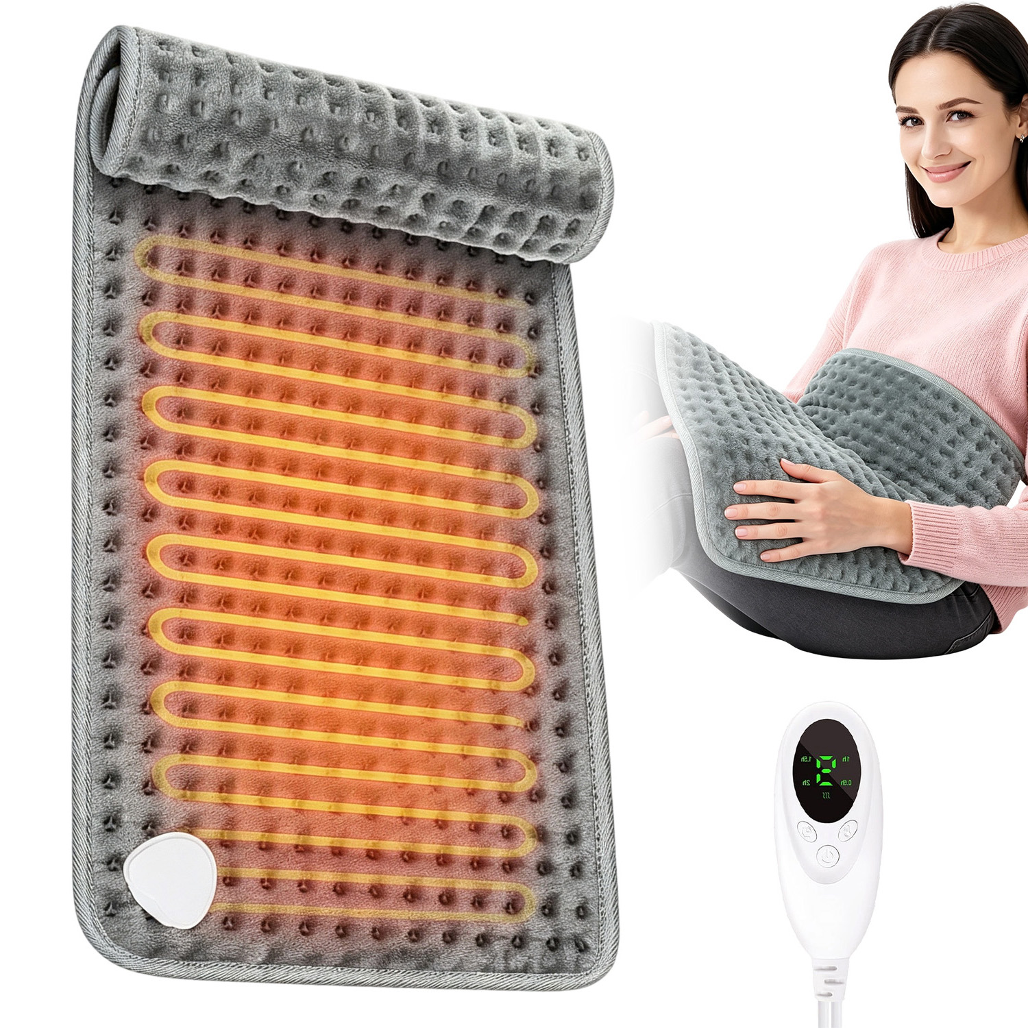Duża Poduszka Elektryczna Podgrzewana Termofor Mata Rozgrzewająca XL 60x30