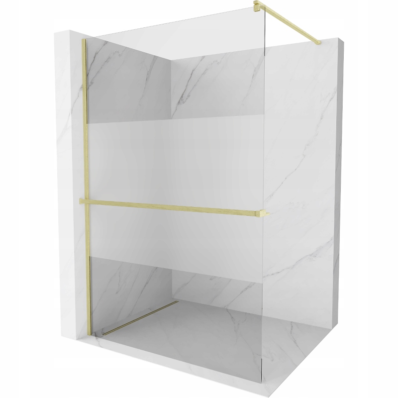 Mexen Kioto+ sprchová stěna s policí Walk-in 90 x 200 cm, transparentní/mat