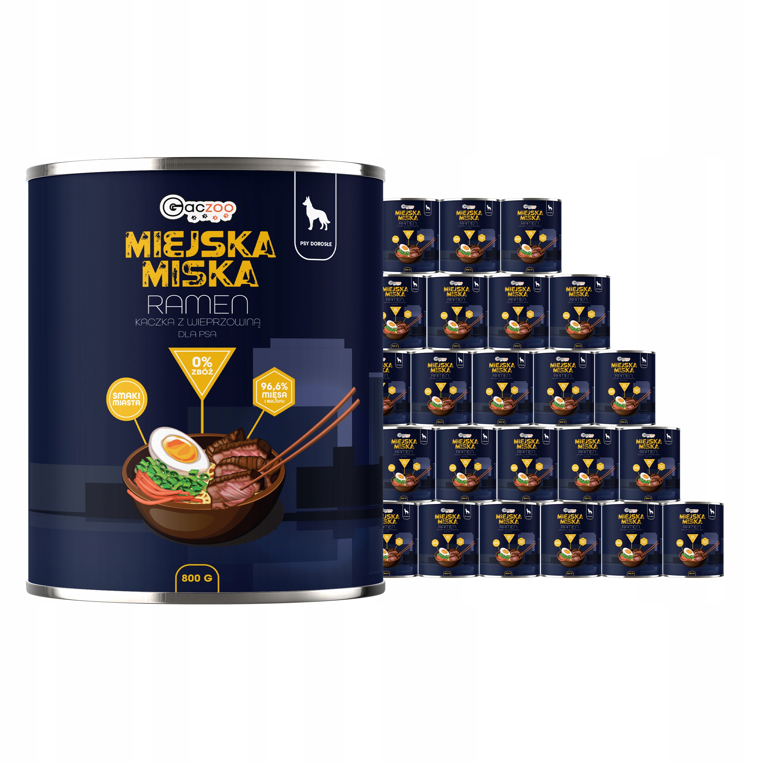 Levně Krmivo pro psy Městská miska Gaczoo Ramen 24 x 800 g bez obilovin