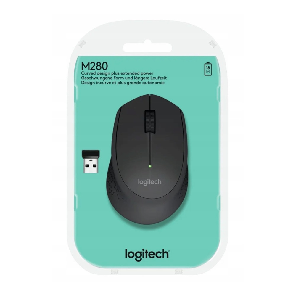 Logitech M280, Mysz bezprzewodowa, czarna-Zdjęcie-0