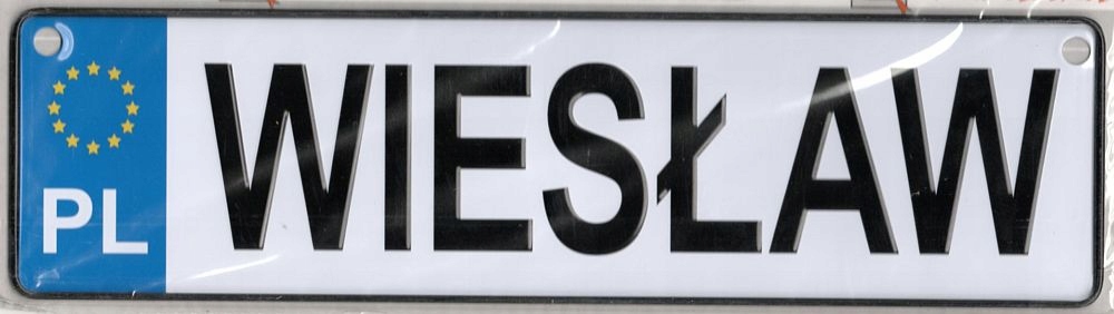 

Tablica Rejestracyjna Imienna metal Wiesław