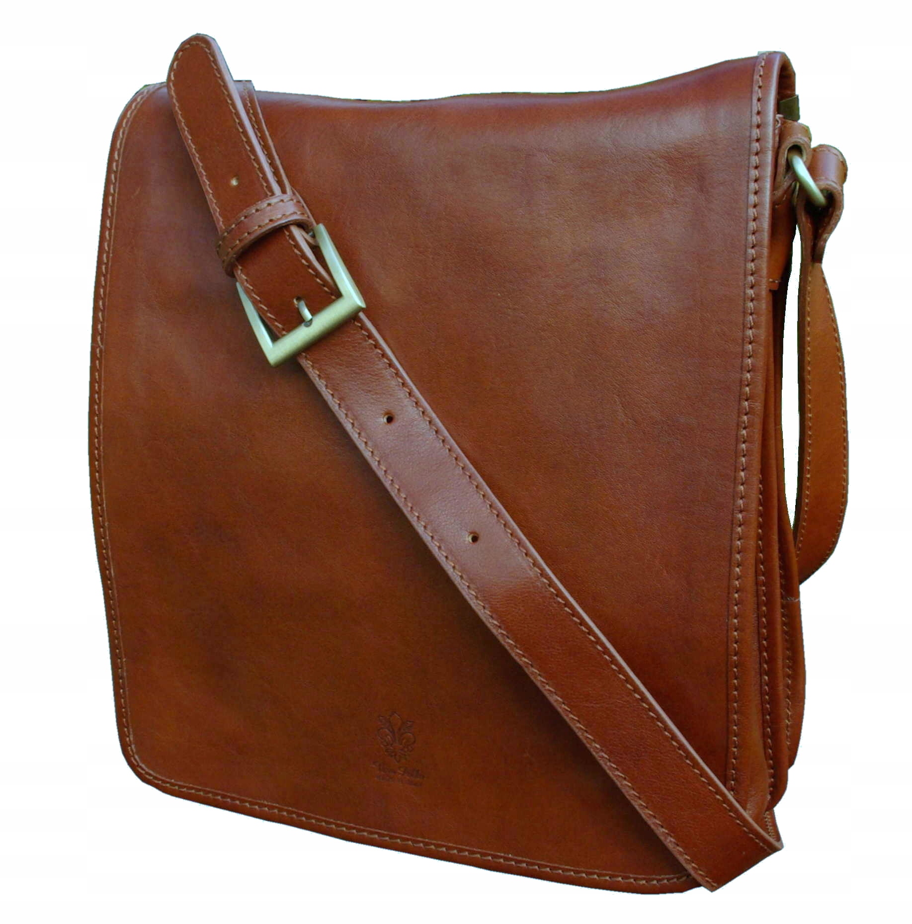 Pánská Taška přes rameno kožená velká hnědá italská A4 vintage kabelka přes rameno