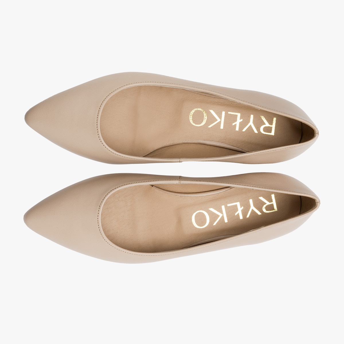 RYŁKO beżowe skórzane baleriny damskie 36 Marka Ryłko