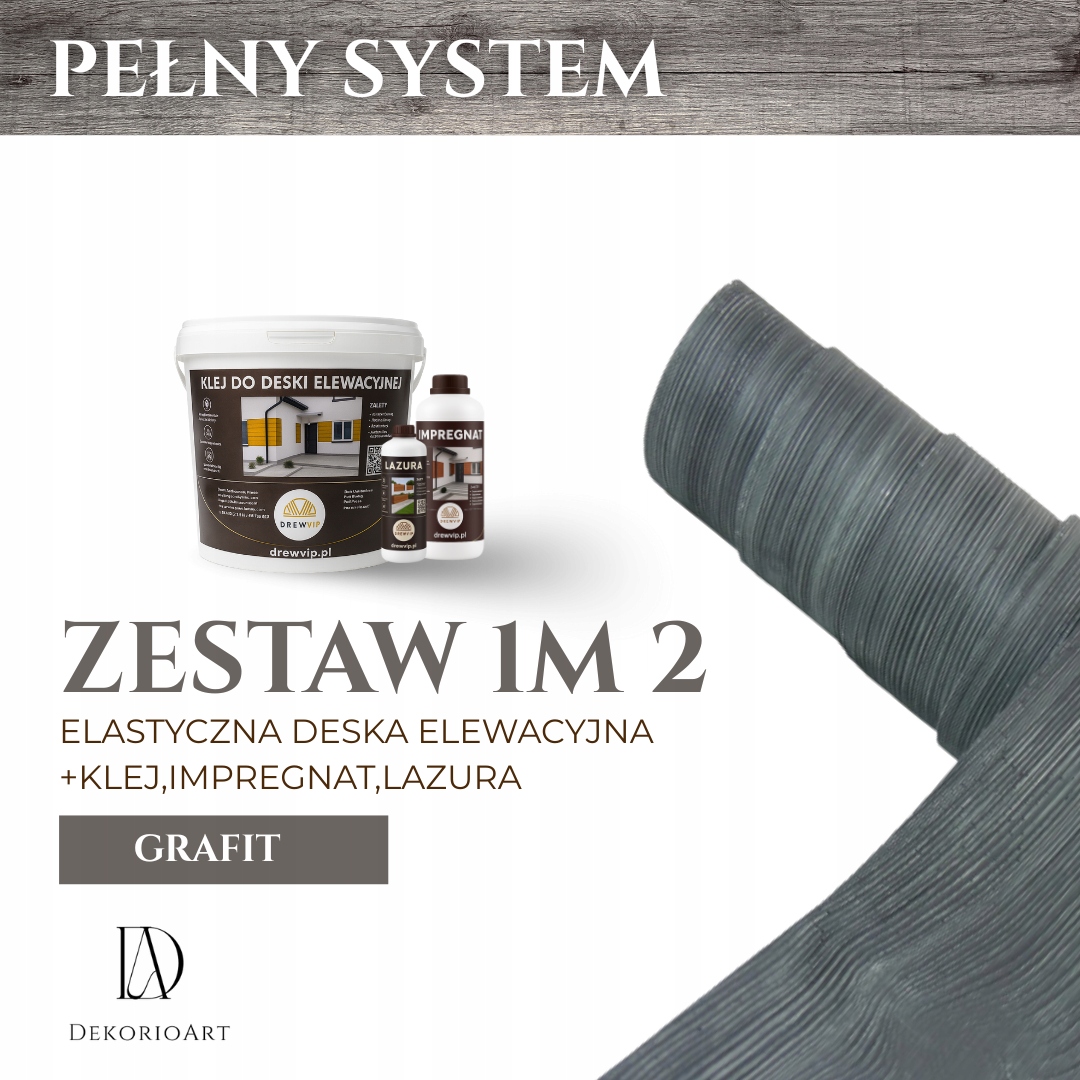 Set 1 m2 Pružná fasádní deska v barvě Grafit