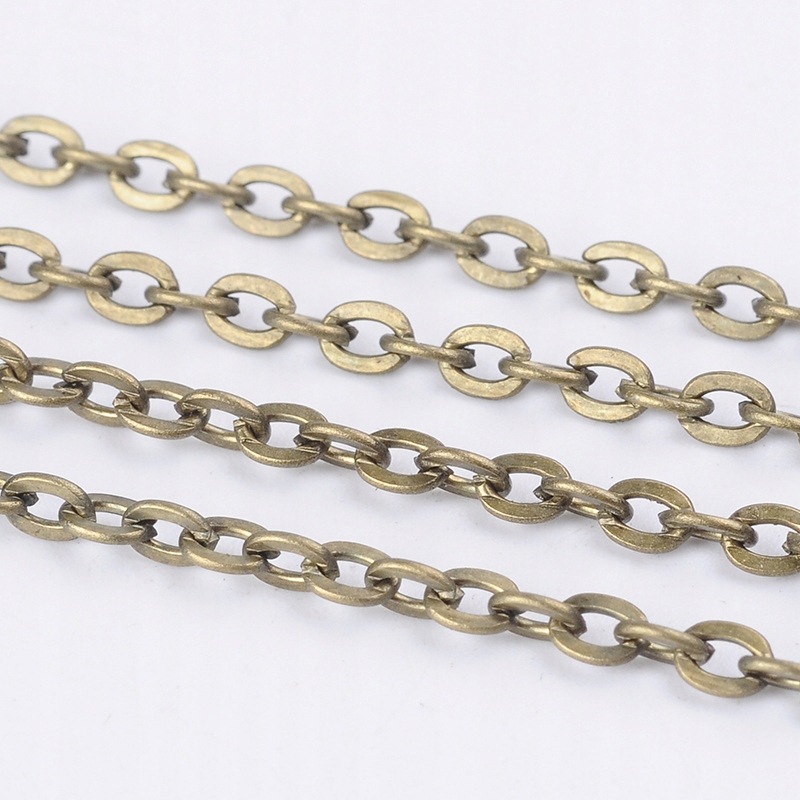 Łańcuch Kotwiczny, Splot Żelazny, Nielutowany, Bronze, 3x2.2x0.6mm, 5m