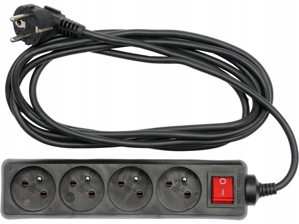 VOREL PRZEDŁUŻACZ ELEKTRYCZNY 4 GNIAZDA 5M 72632