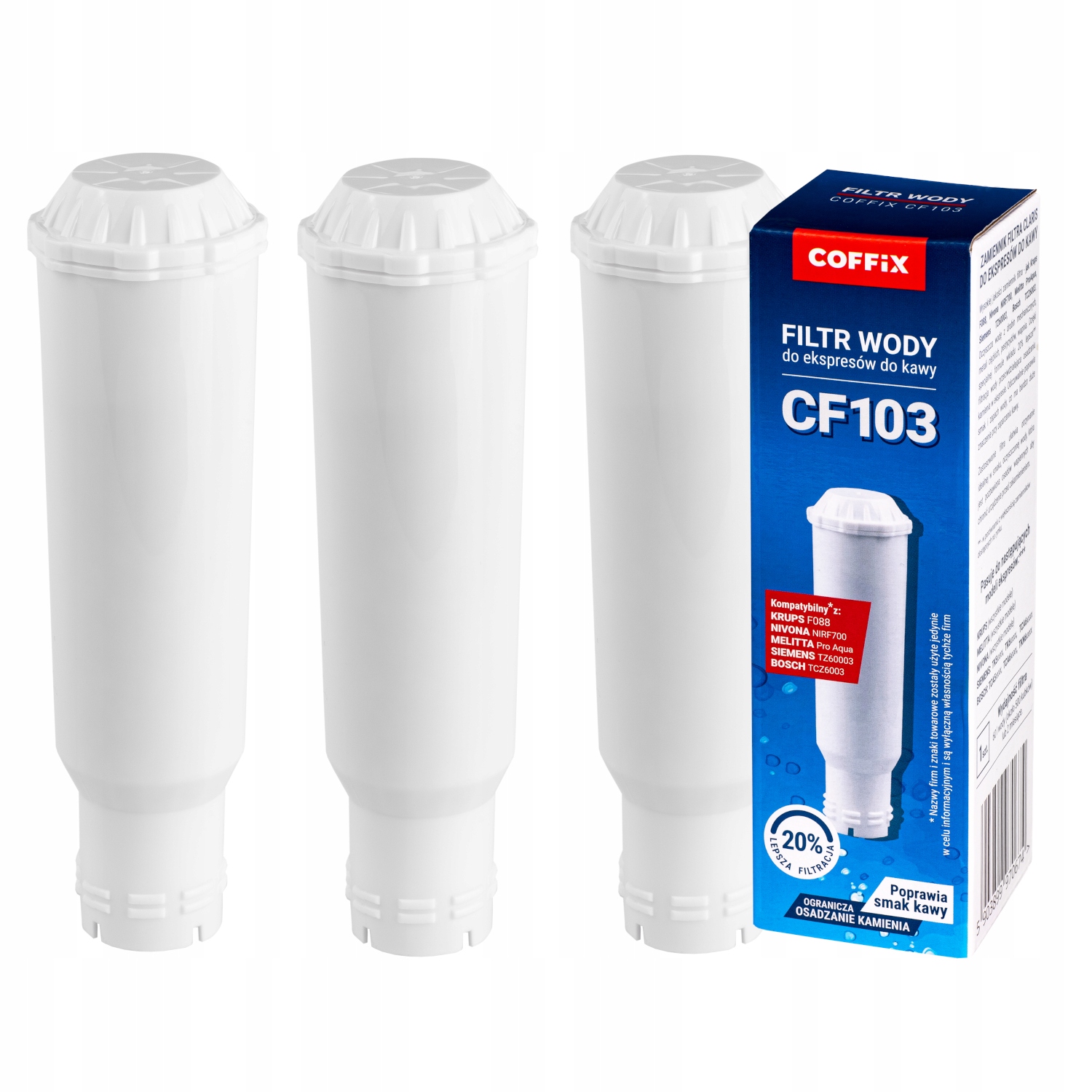 Filtry vody Coffix CF103 pro kávovary Melitta Nivona Krups Bosch Siemens x3
