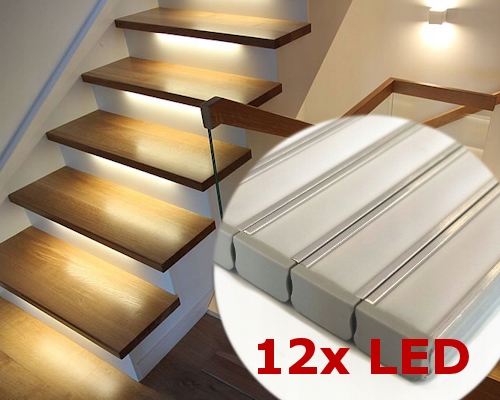 Set 12x Led schodišťová lišta 1 m Na Míru