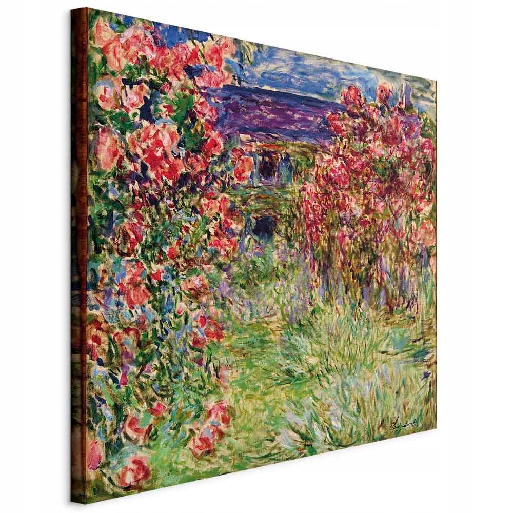 Claude Monet Dům Mezi Růžemi Obraz Na Plátně Abstrakce Kancelář Obývací Pokoj 80x80