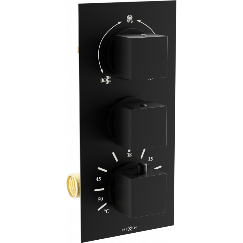 Mexen Cube vanovo-sprchová baterie 3 cestná, Černá