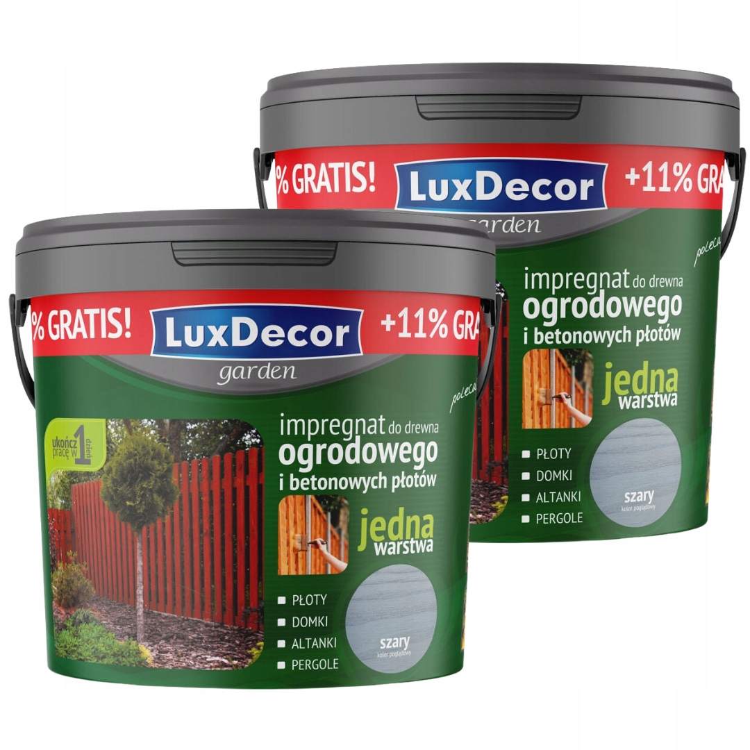 Luxdecor Zahradní Impregnace Na Zahradní Dřevo 10 L Šedá Sada 2X5 L