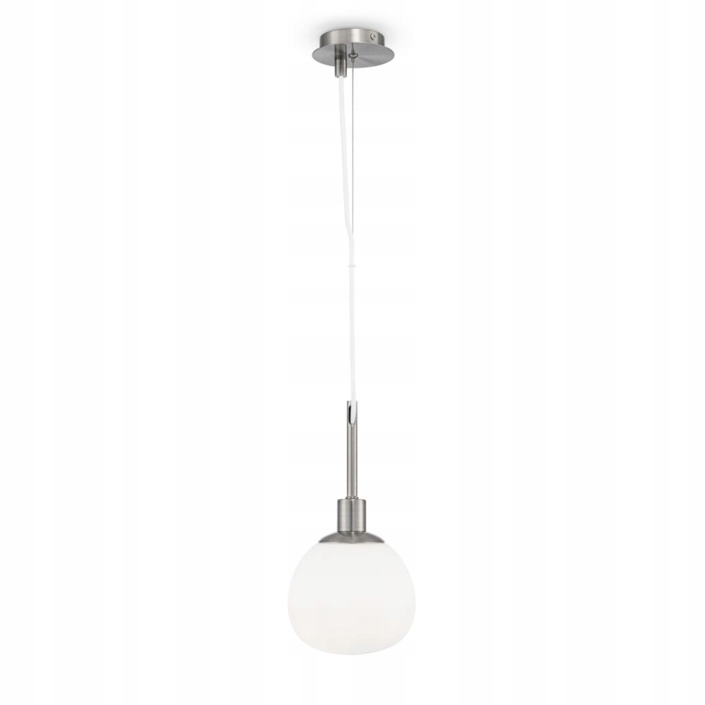 Závesná lampa nikel biela sklenená guľa bodová nad stôl Maytoni