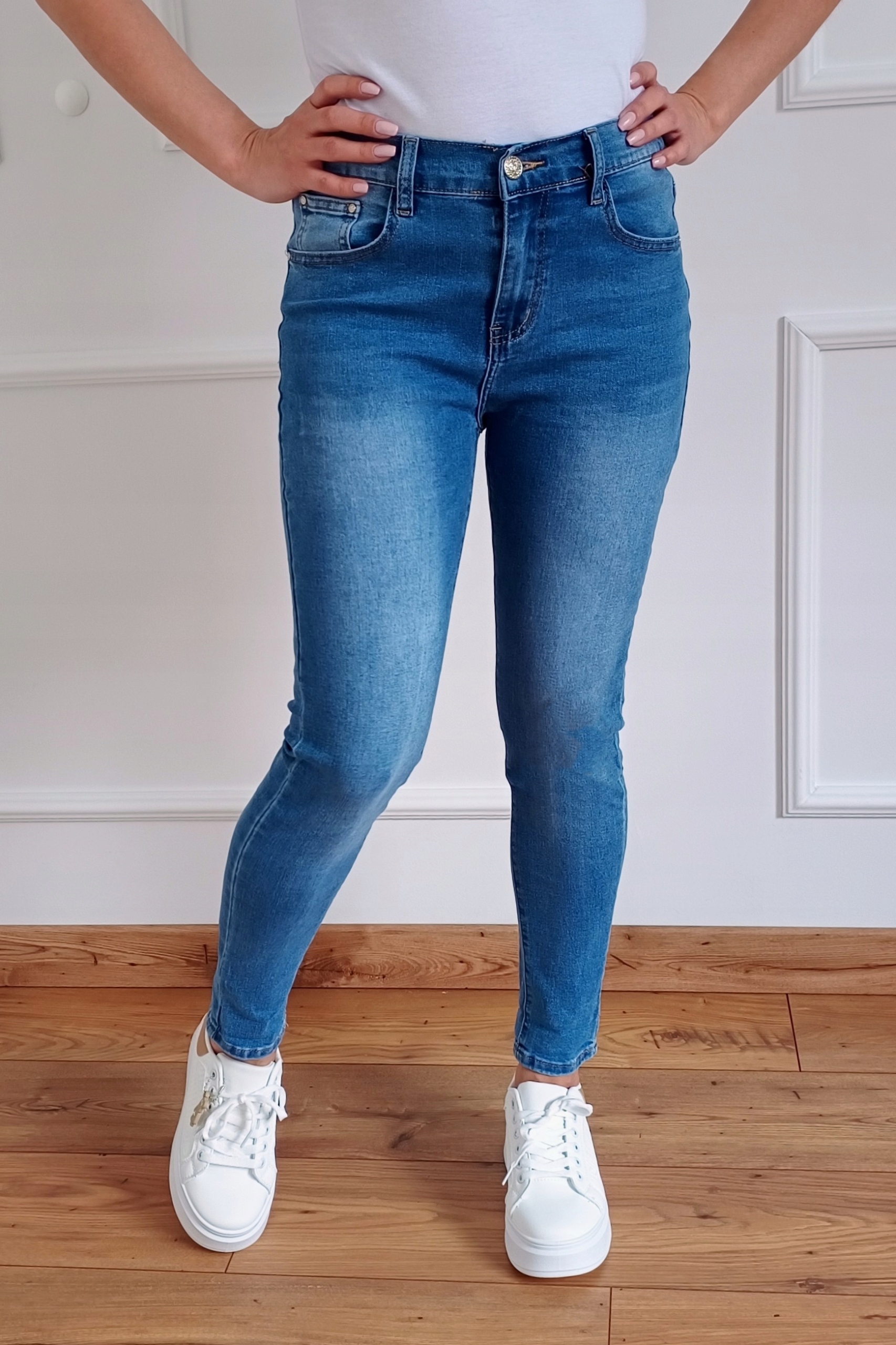 BS03 Spodnie Jeansy Zapinane GUMKA w pasie Wyszczuplające 46 / 3XL Marka inna